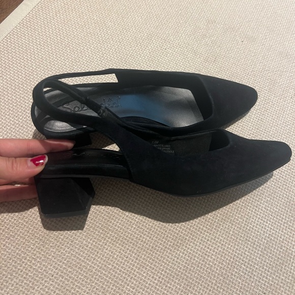 Bloomingdales suede slingback flats with block heel - Picture 3 of 3